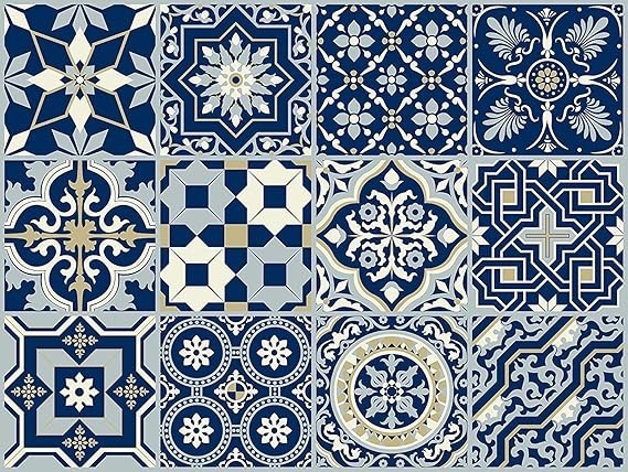 Graphixdesign Moroccan Tile Stickers for Kitchen Backsplash Bathroom Floor Wood