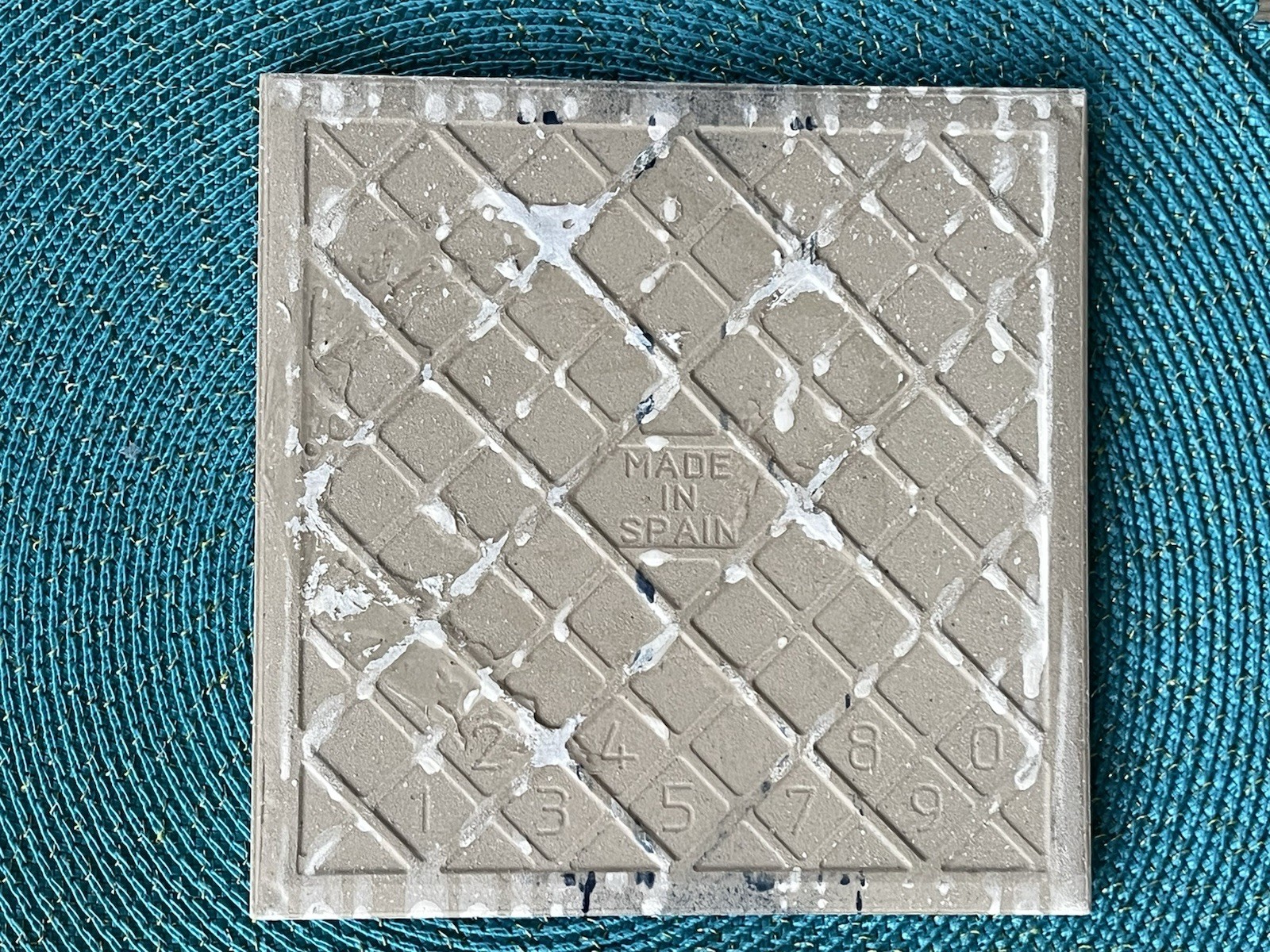 Deep Ocean Blue with Light Gray Sprinkles Ceramic Tile 6×6 Inch Kitchen Decor
