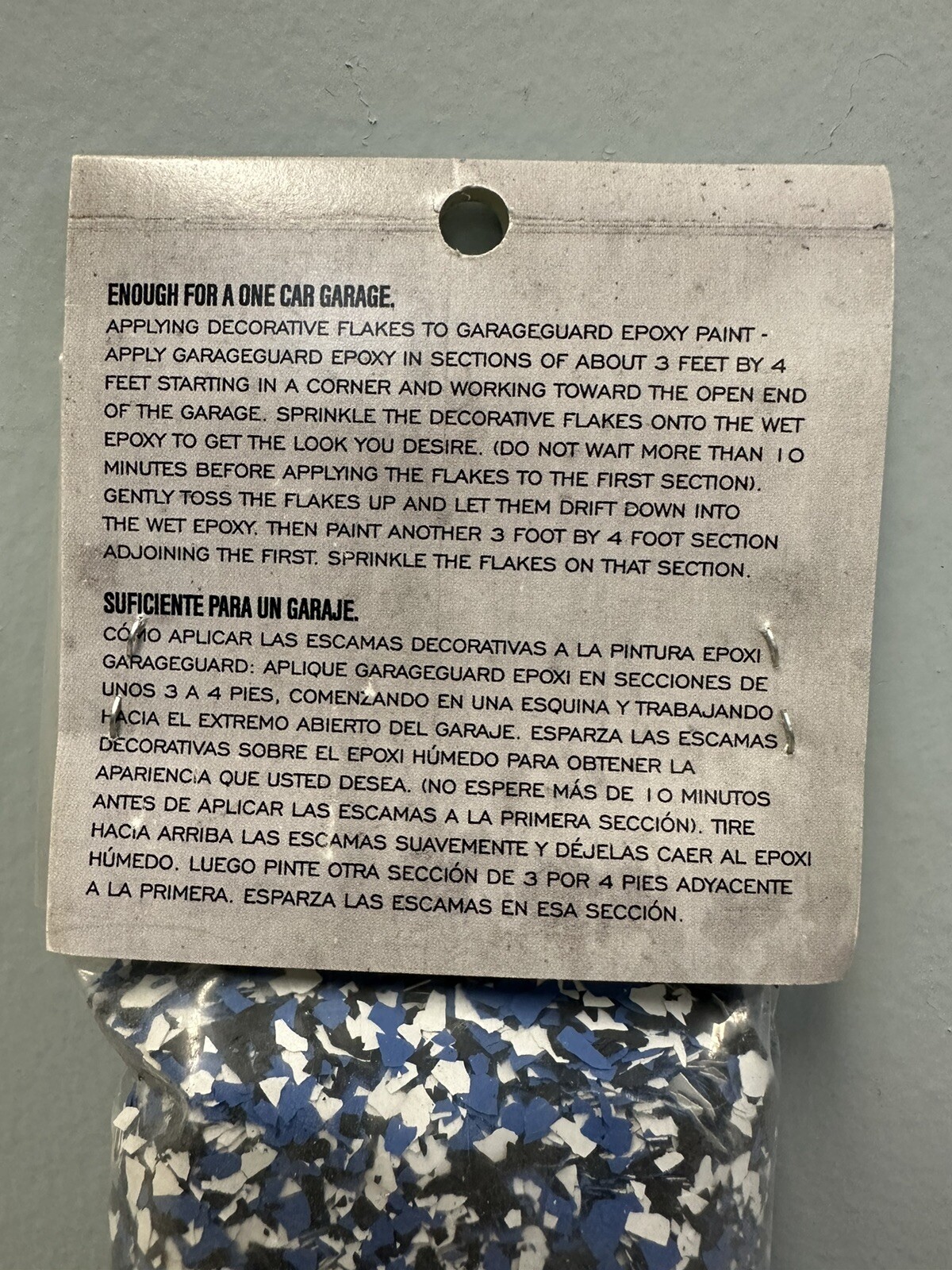 Insl-X Garage Guard Decorative Flakes, Epoxy Floor Flakes, Blue, Black, White