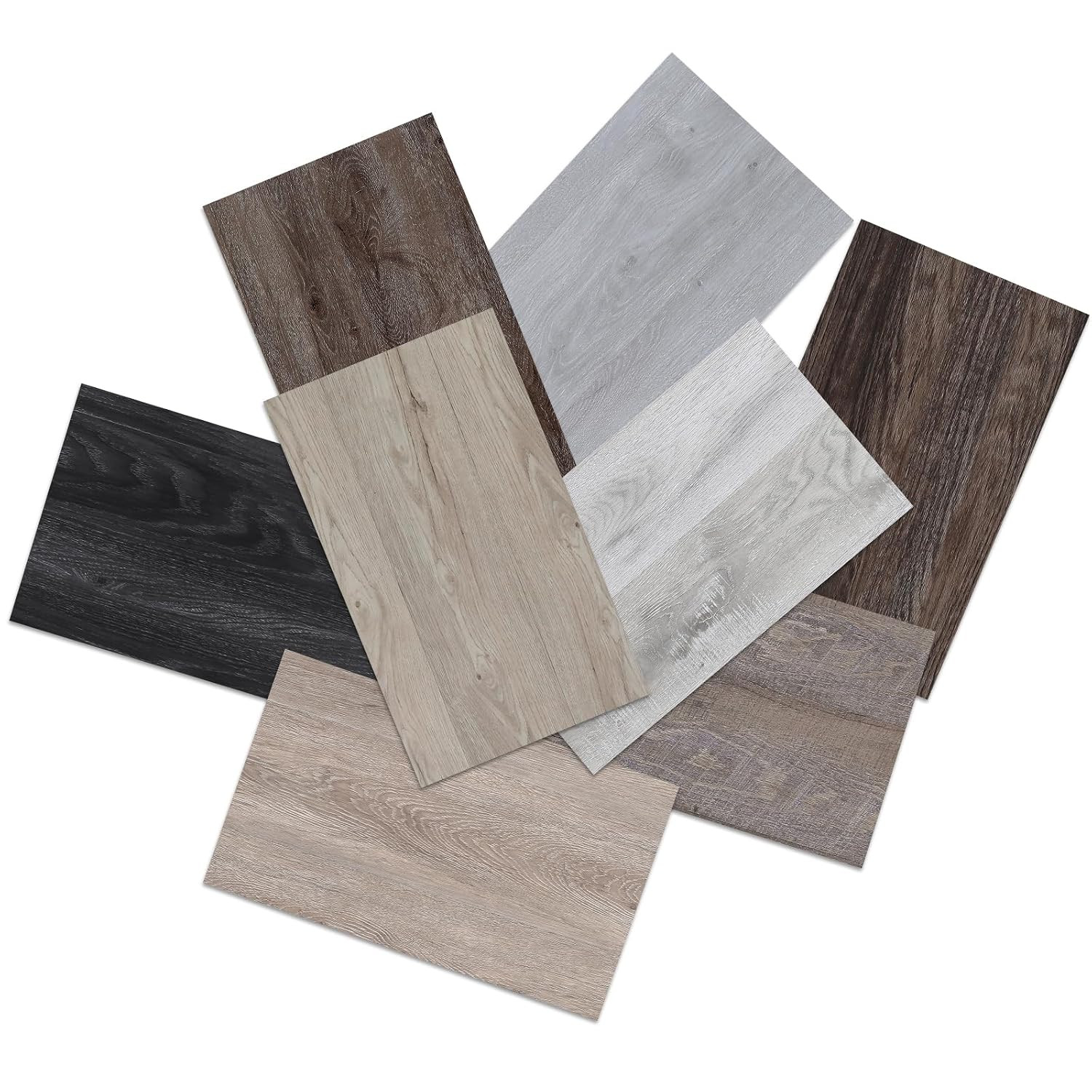 Peel and Stick Floor Tile, Luxury Vinyl Plank Samples Set of 8, Real Wood Look S