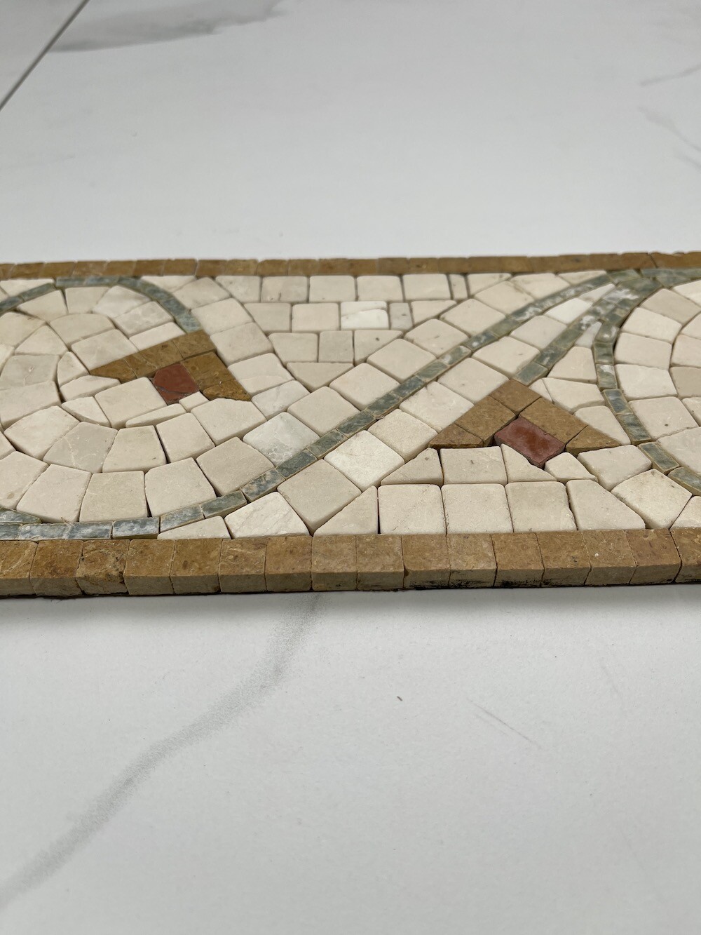 B4693T Marble Mosaic Border Listello Accent Tile Agean Antique 5×14.5 Tumbled