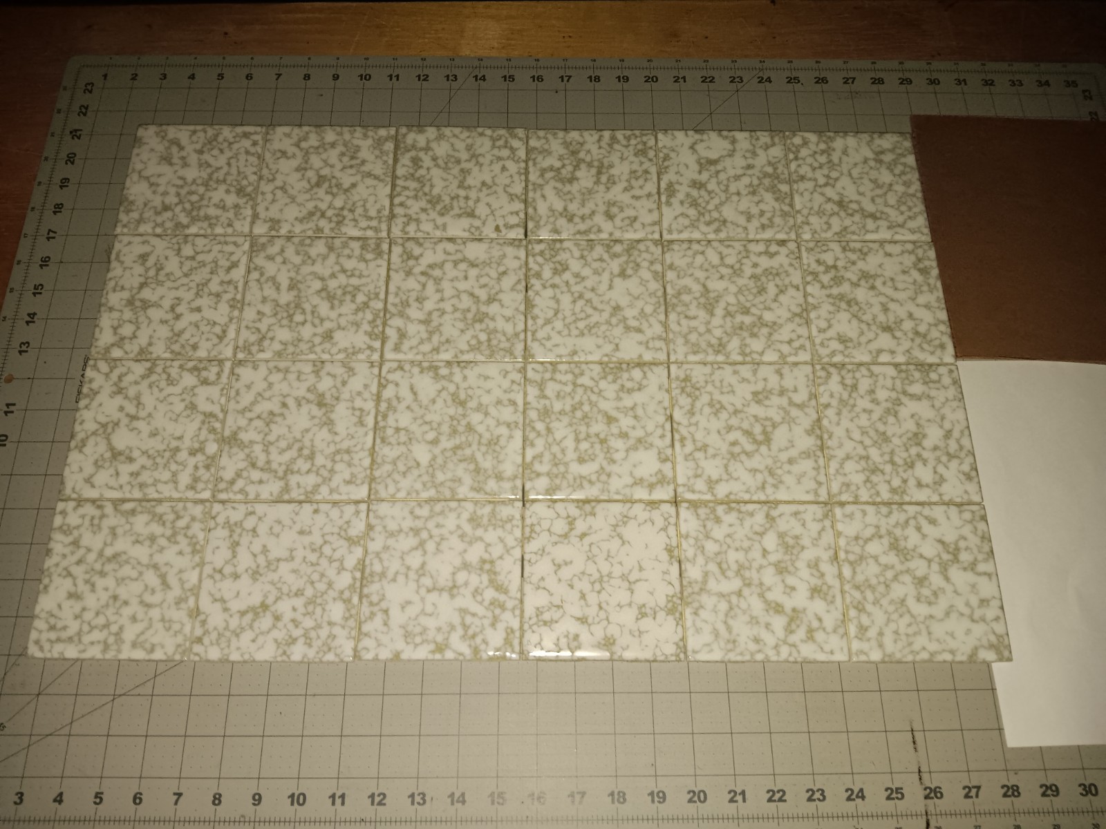 24 x OLIVE MIST Art Deco MCM 4 1/4 NOS Kitchen Bathroom Tile ROBERTSON USA