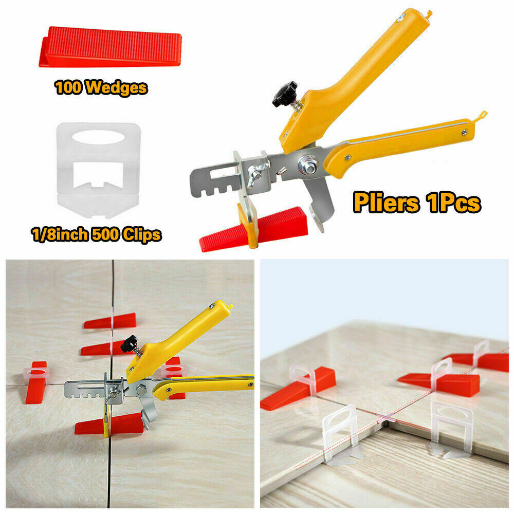 500PCS 1/8″ 3mm Clips Tile Leveling System Set Floor Wall Spacer Tiling Tool Kit