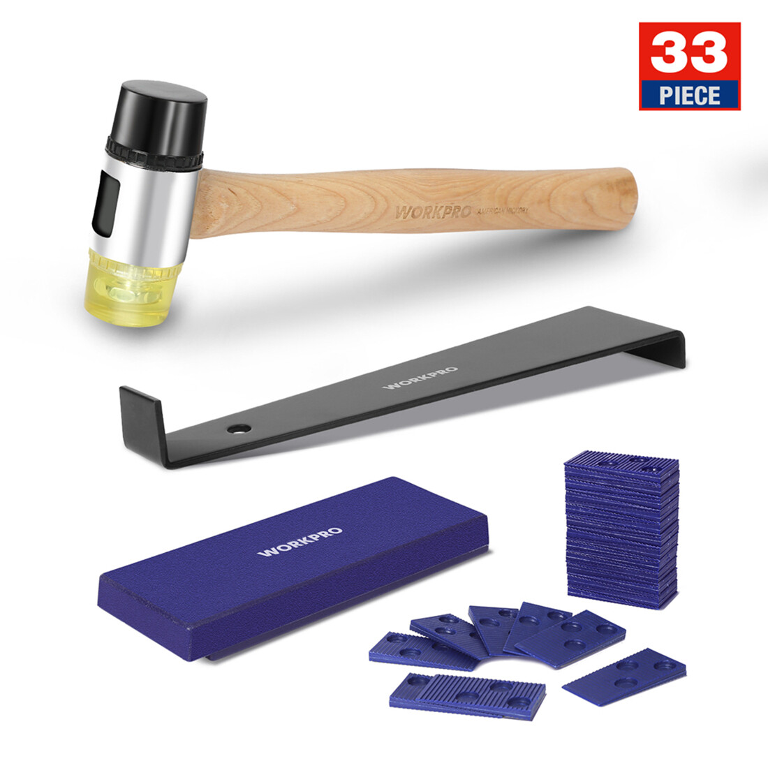 WORKPRO Laminate Wood Flooring Installation Kit with 30 Pieces Plastic Spacers