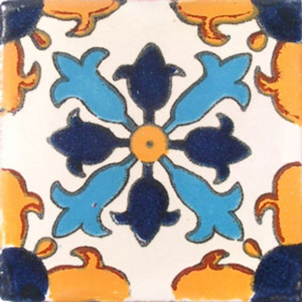 9 MEXICAN TILES WALL OR FLOOR USE TALAVERA MEXICO CERAMIC HANDMADE POTTERY C#004
