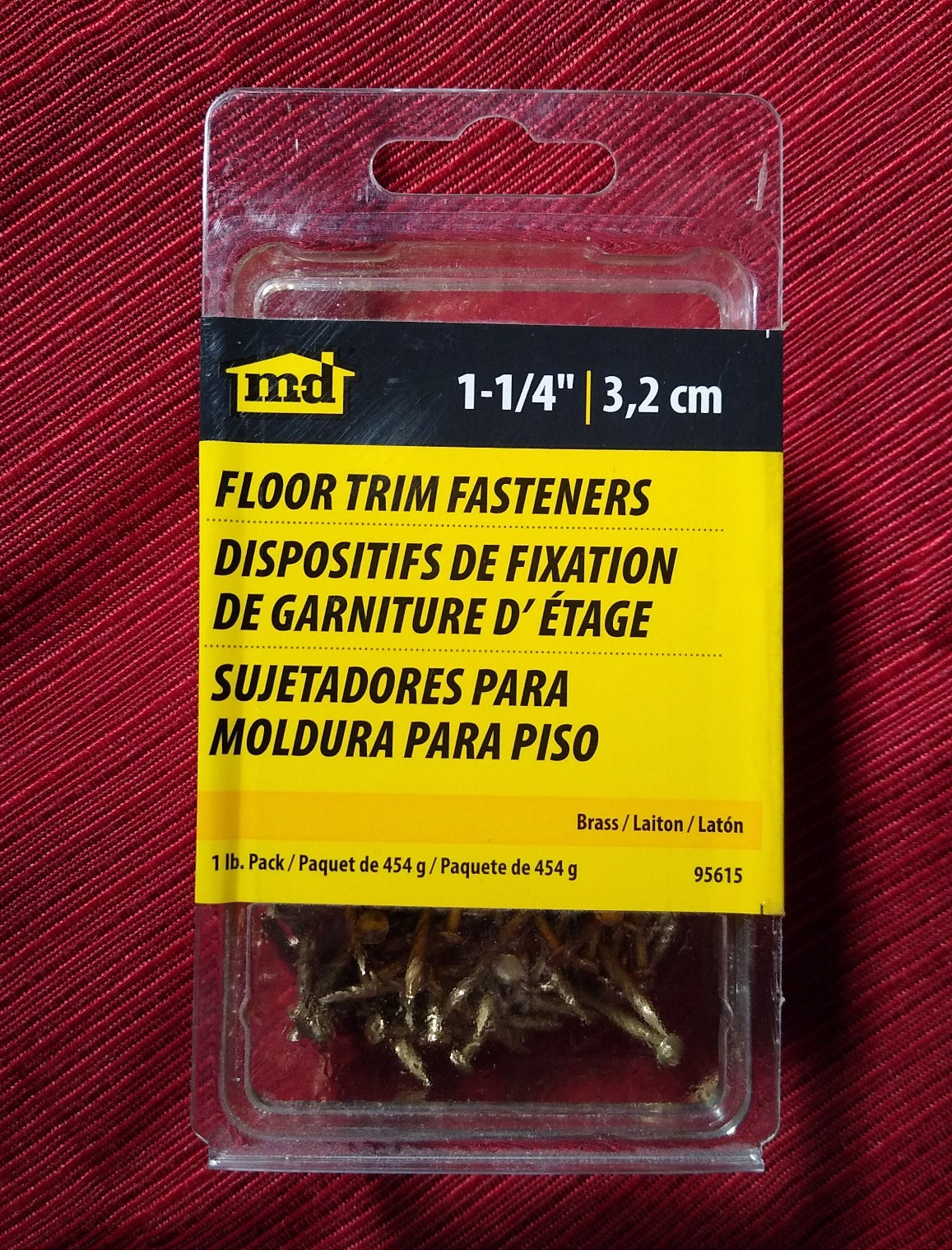 M-D 1-1/4″ Floor Trim Fasteners 1lb pack Brass 95615 – BRAND NEW!