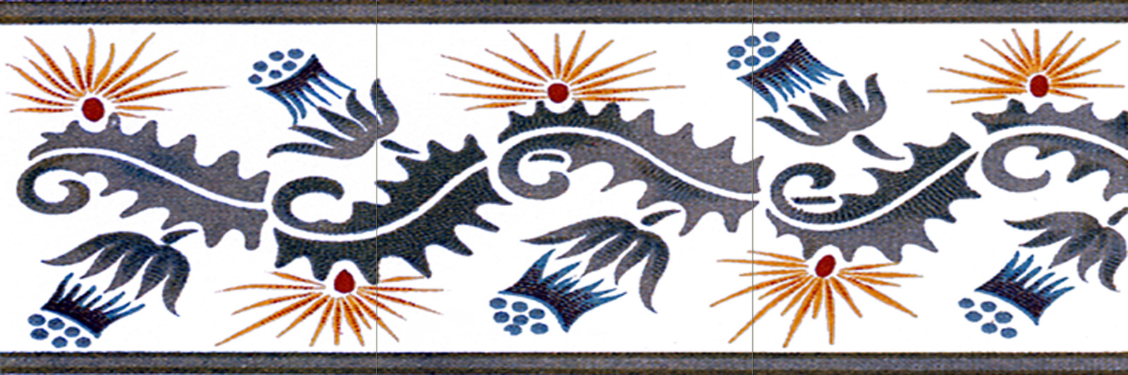 Mural Ceramic Backsplash Art Nouveau Border Tile #550