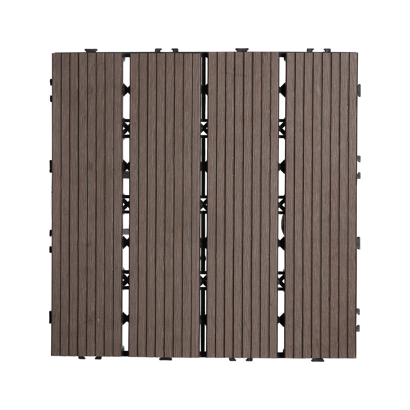 Uimoso Interlocking Plastic Wood Deck Tiles,27-Pack,12″x12″,Waterproof for Porch