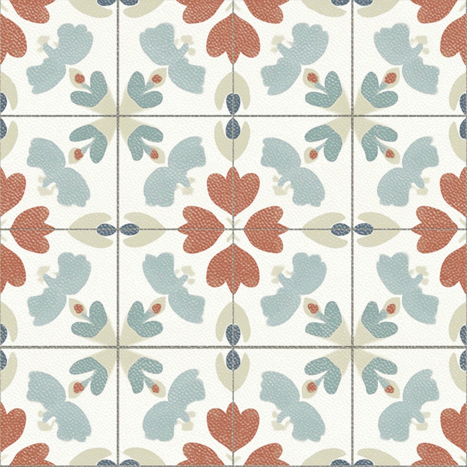 10PCS 12×12 Inch Floral Pattern Floor Tiles Peel and Stick Removable Self Adh…