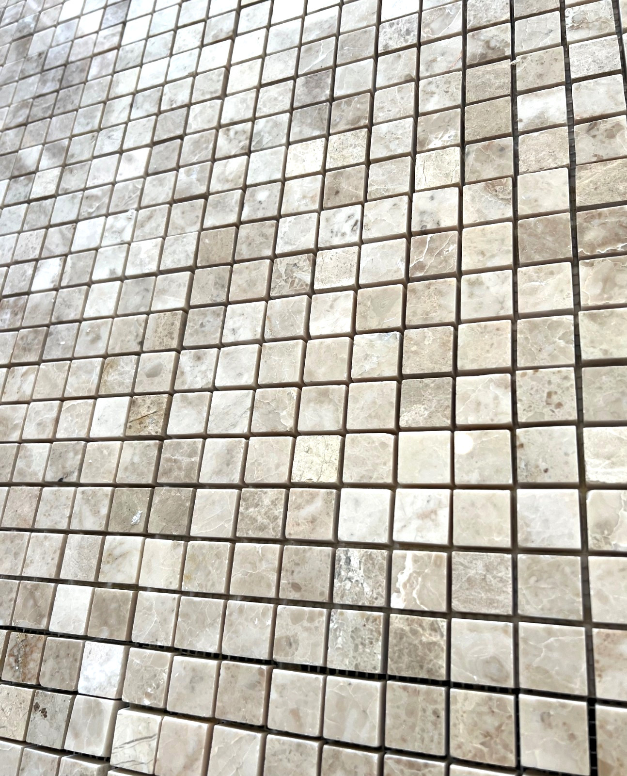 Emperador Light 1X1 Polished Marble Backsplash Straight Edge Wall Mosaic Tile