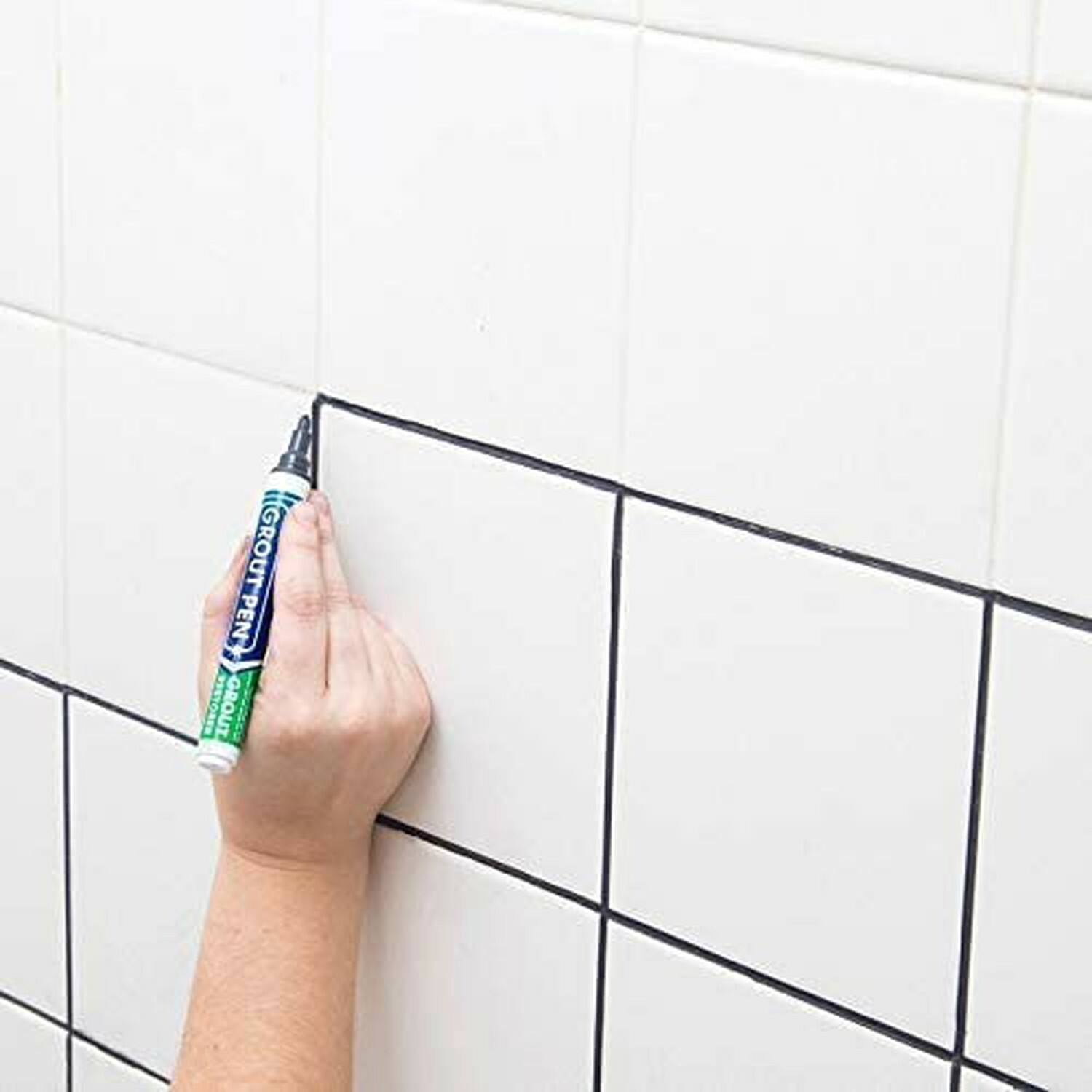 Grout Pen Grey Tile Paint Marker: Waterproof Tile Grout Colorant w/ Extra Tips