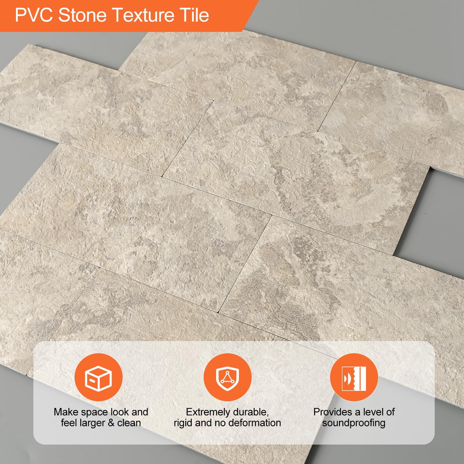 Peel and Stick Subway Tile Backsplash, 10 Sheets 12”x12”Beige Stone-Look 3D…