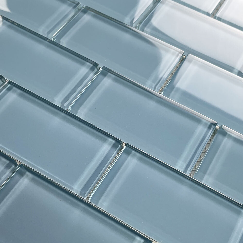 A64004 Glass Mosaic Tile Country Blue 2×4 Subway Tile Kitchen Backsplash