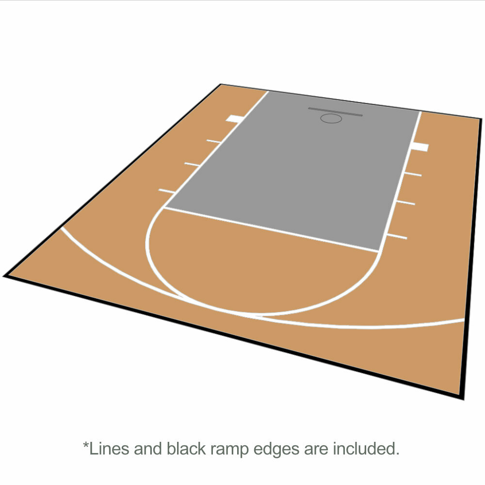 20ft x 24ft Outdoor Basketball Court Kit-Lines and Edges Included Gray/Beige