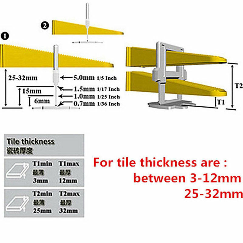 1-1.5-2-3mm Tile Leveling System Clip/Wedge/Pliers Floor Wall Spacer Tiling Tool