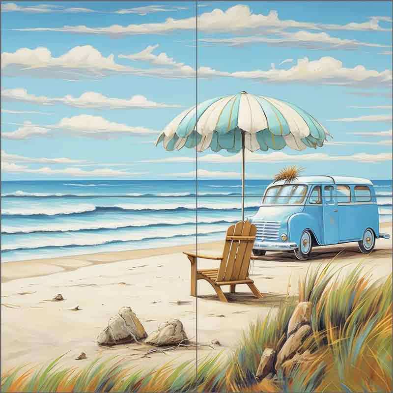 Beach Tile Backsplash Irena Orlov Coastal Art Ceramic Mural OB-ORL24579-343
