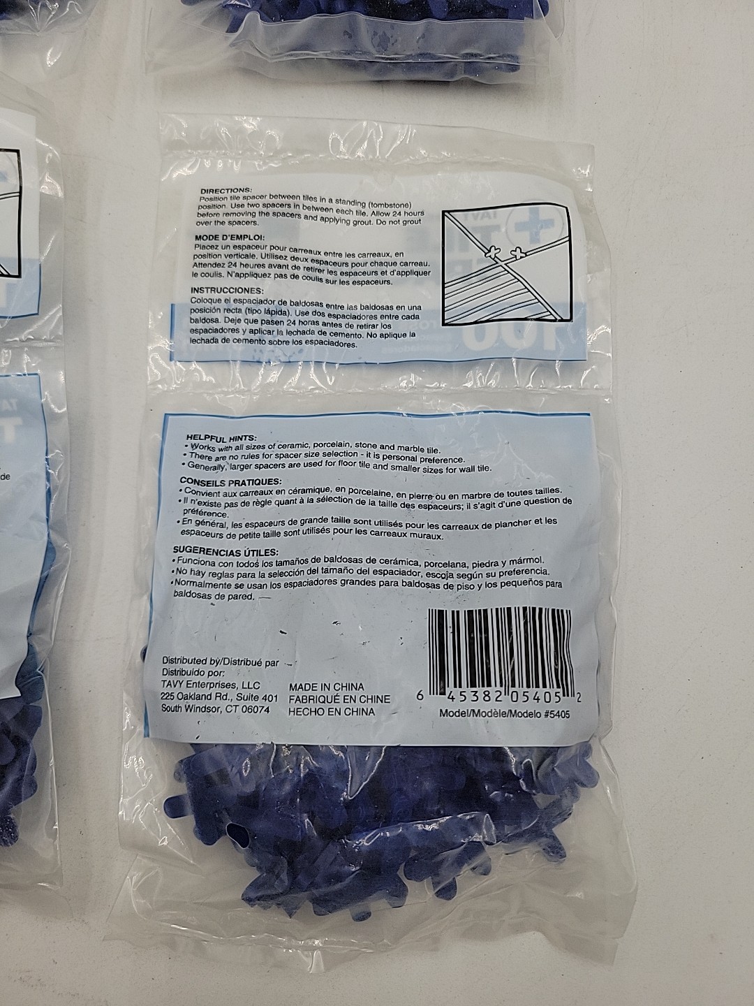4 Pack Tavy Basix Cross Tile Spacers 3/16in 5mm 100pc Pack Brand New Packages