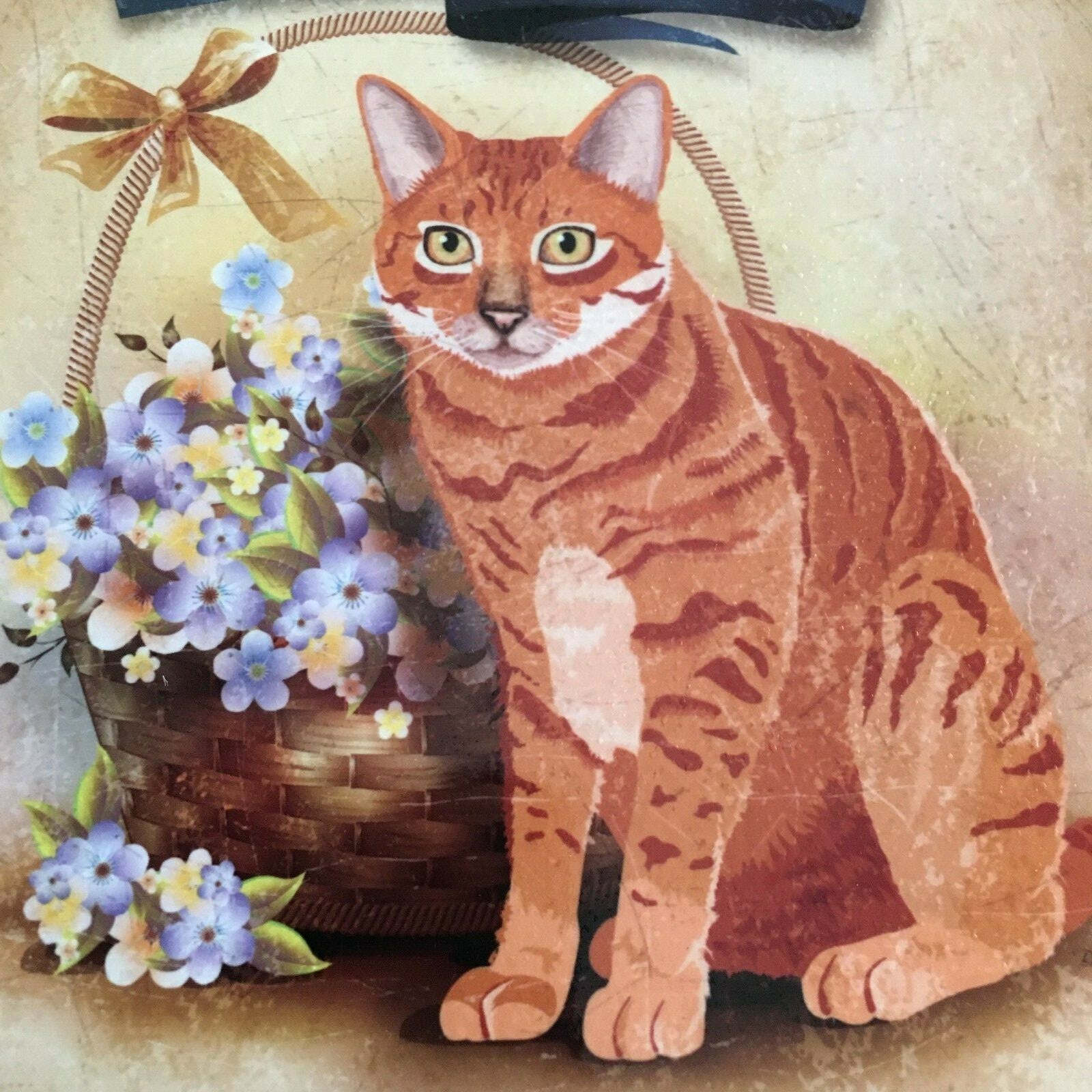 “Le Chat Roux” Large Decorative Art Tile w/ Cork Back, Made in France, nearly 8″