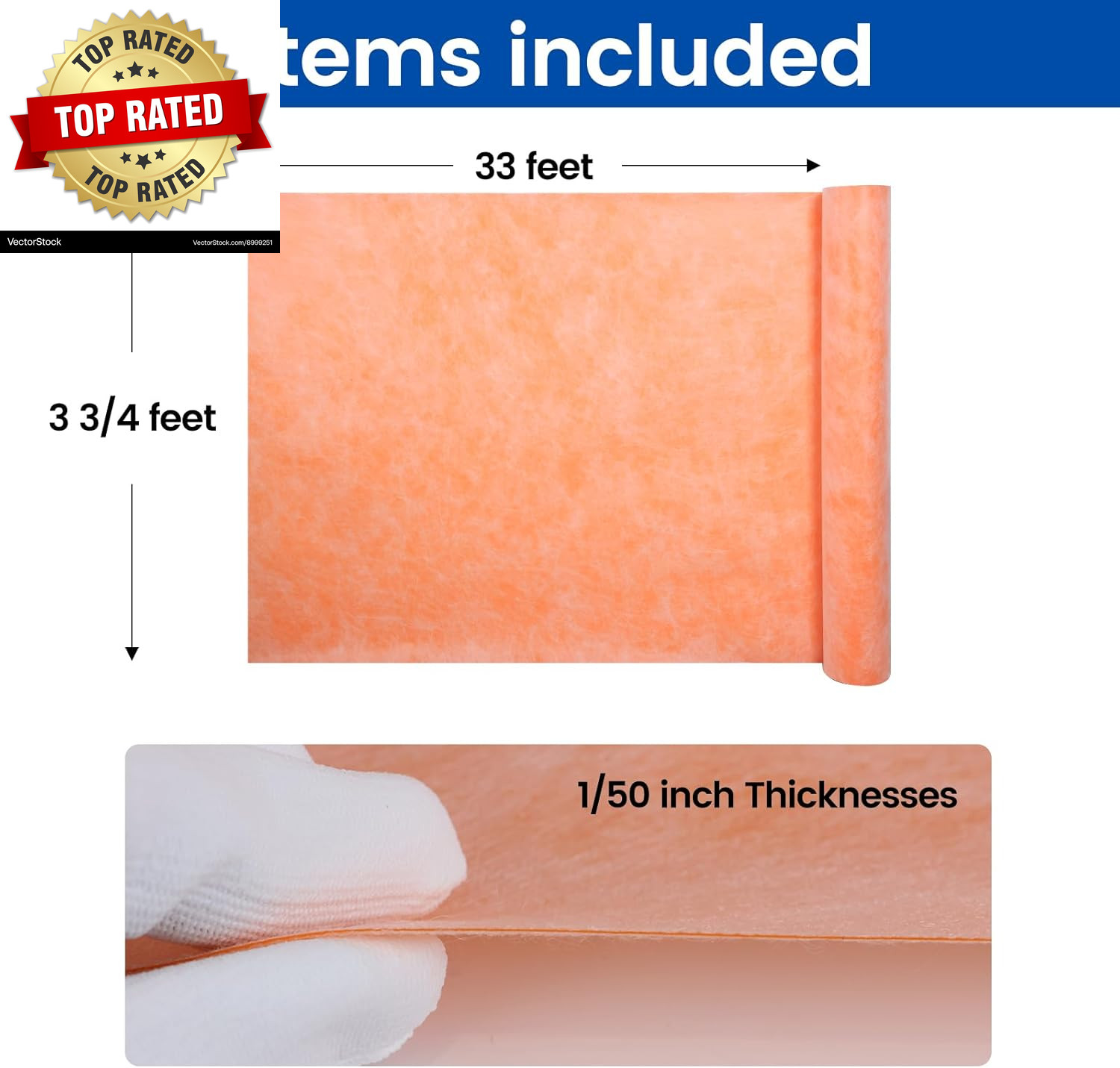 Waterproofing Membrane for Shower 3.8X33Feet (125 Sq Ft) 23.6 Mil Thick Uncoupli