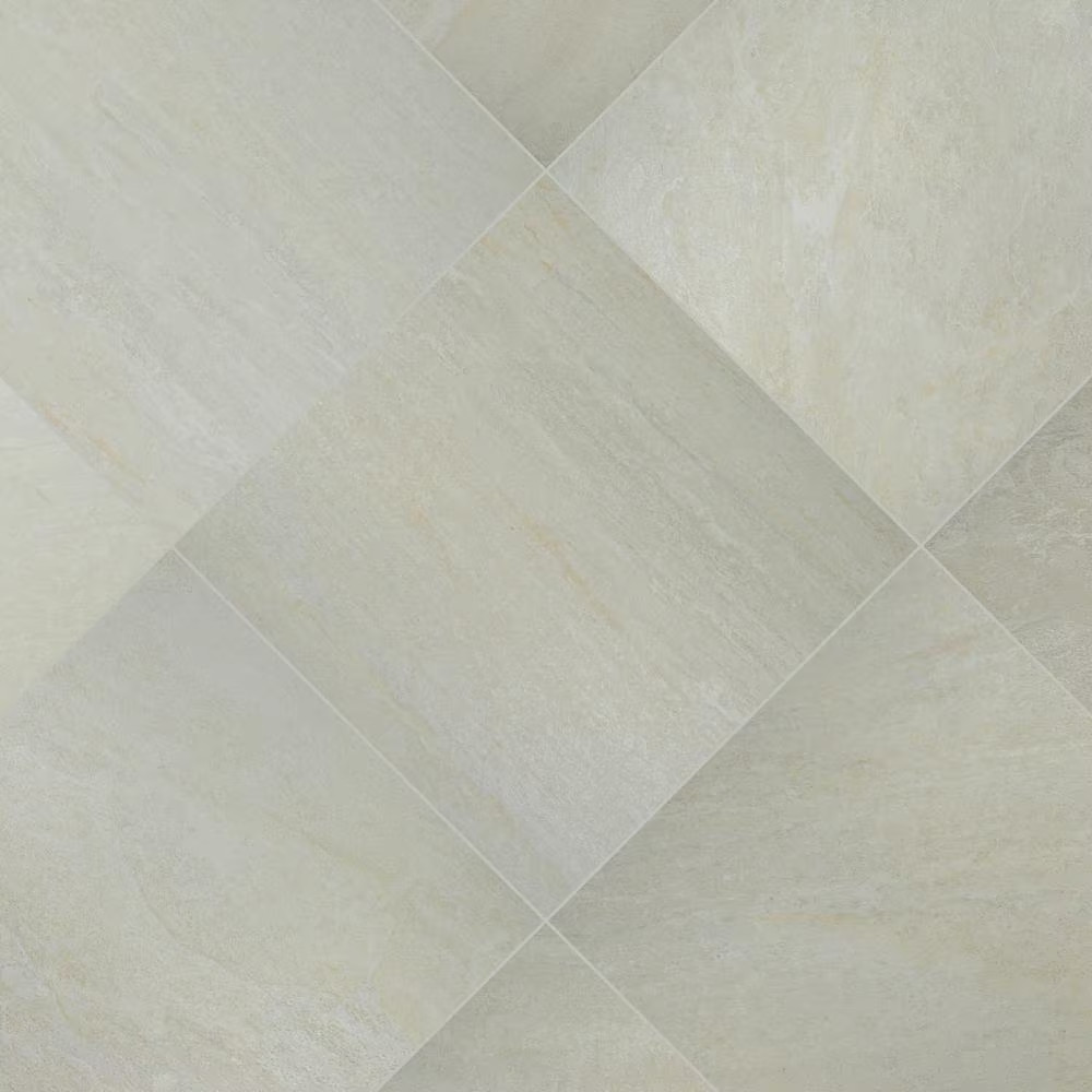 Quartz White 2 Cm. X 24 In. X 24 In. Matte Porcelain Stone Look Paver Tile (8 Sq