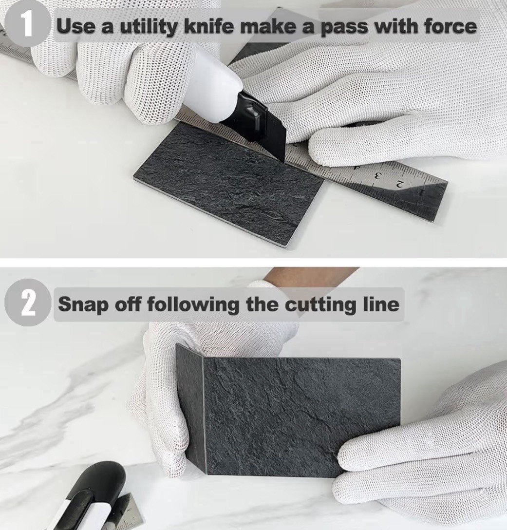 100 Piece Black Slate Peel and Stick Backsplash Wall Tiles, 3″ x 6″ PVC Faux …