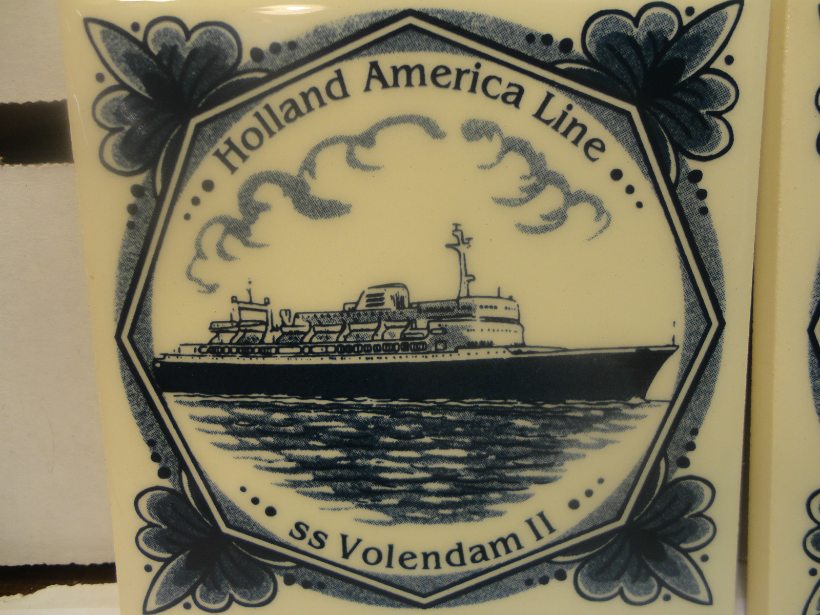Holland American Line SS Volendam II Tile, 3 7/8″ X 3 7/8″ (Pre-Owned/EUC)