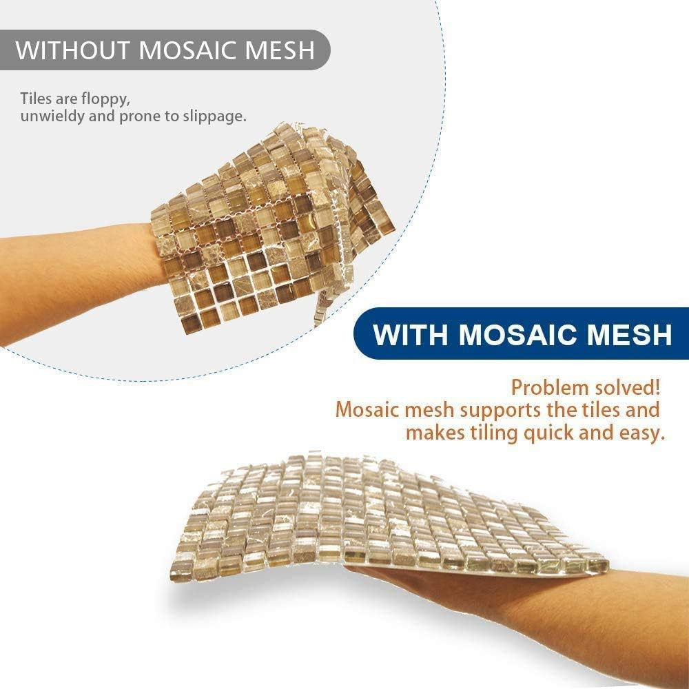 Mosaic Mesh Back with Strong Adhesive for Mosaic Tile Installation 12X12 (11Pcs/