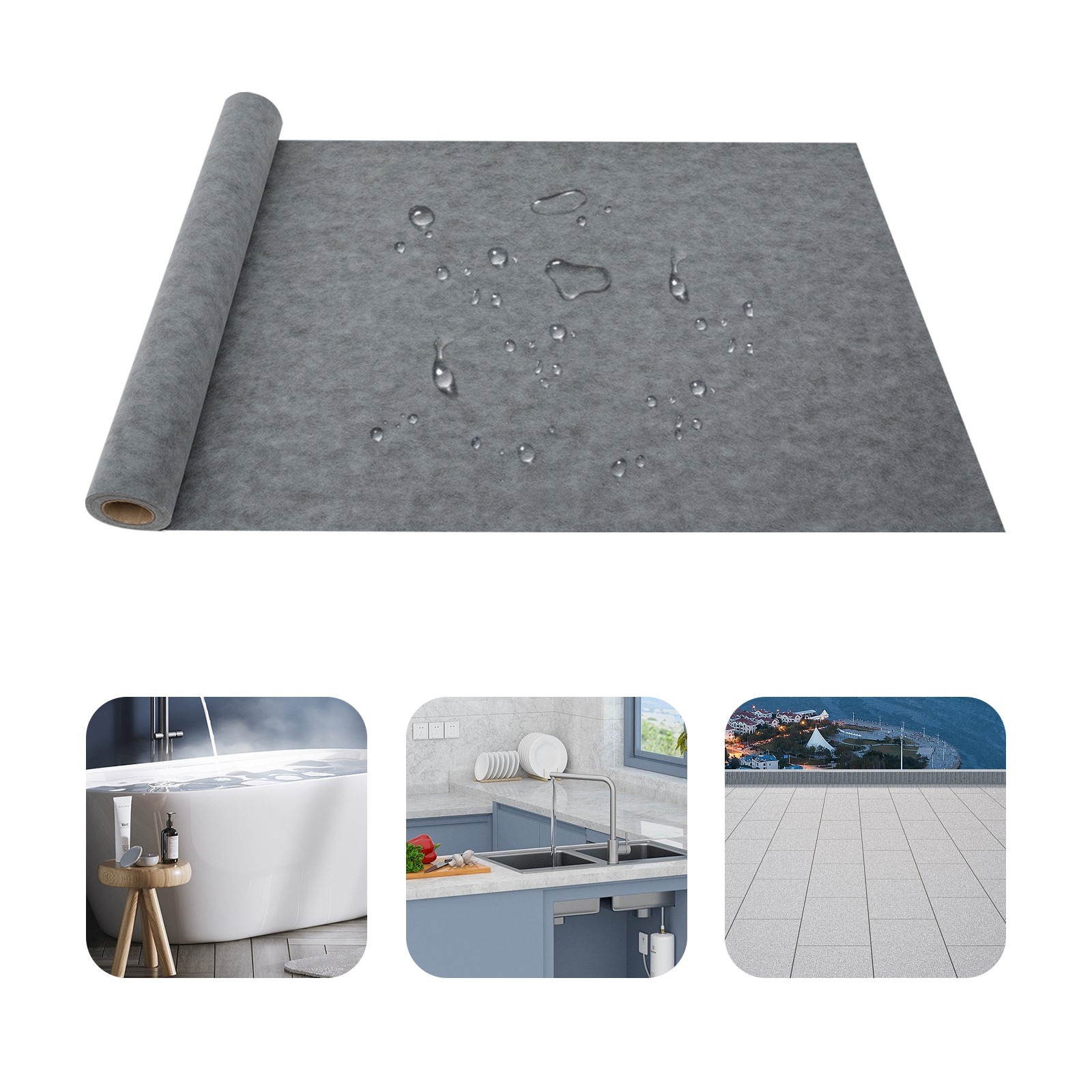 Waterproof Roll PE Fabric Saunas Shower Waterproof Roll 1m*20m for Wall Floor