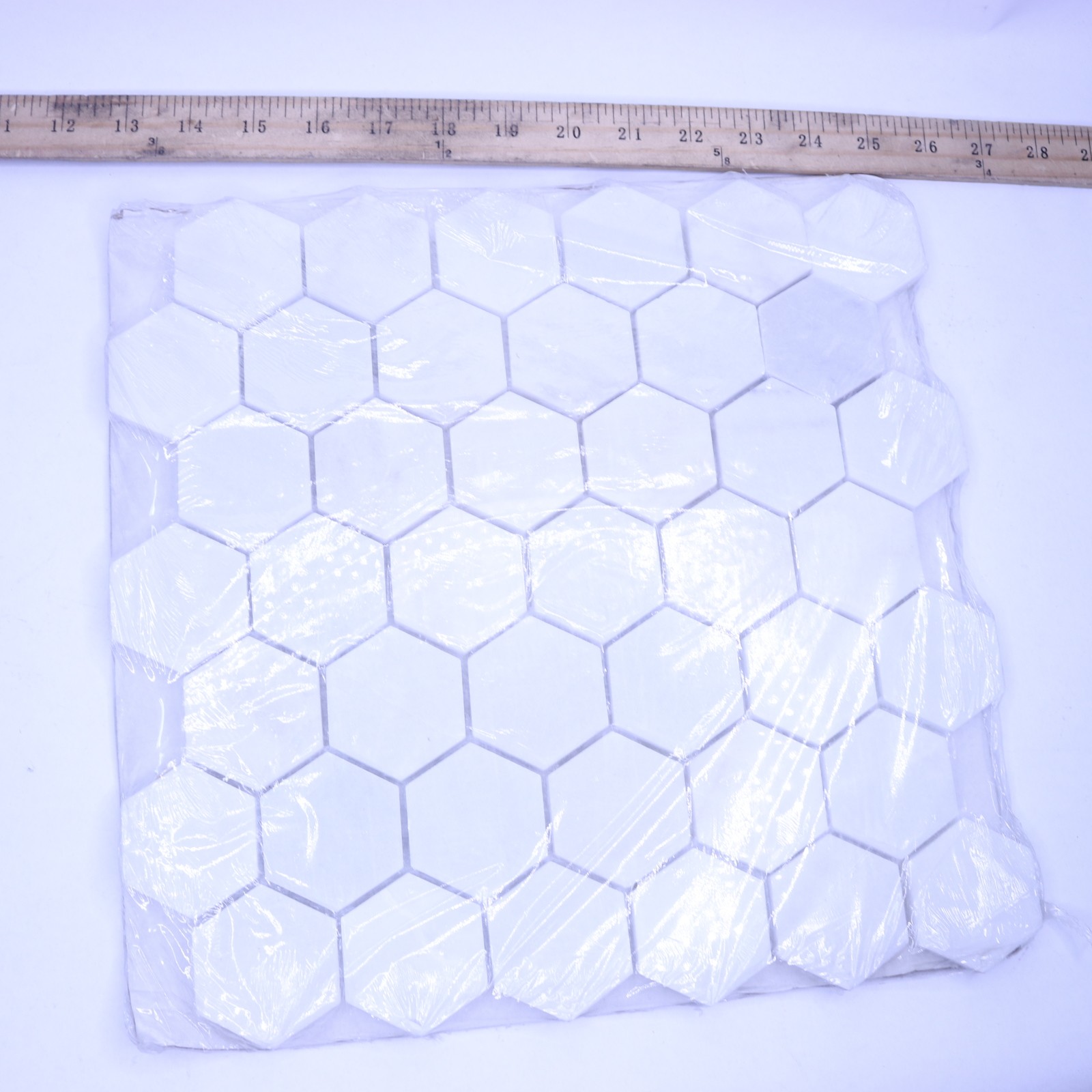 Mesh-Mounted Mosaic Tile Polished Marble 12 x 11.75 x 10mm