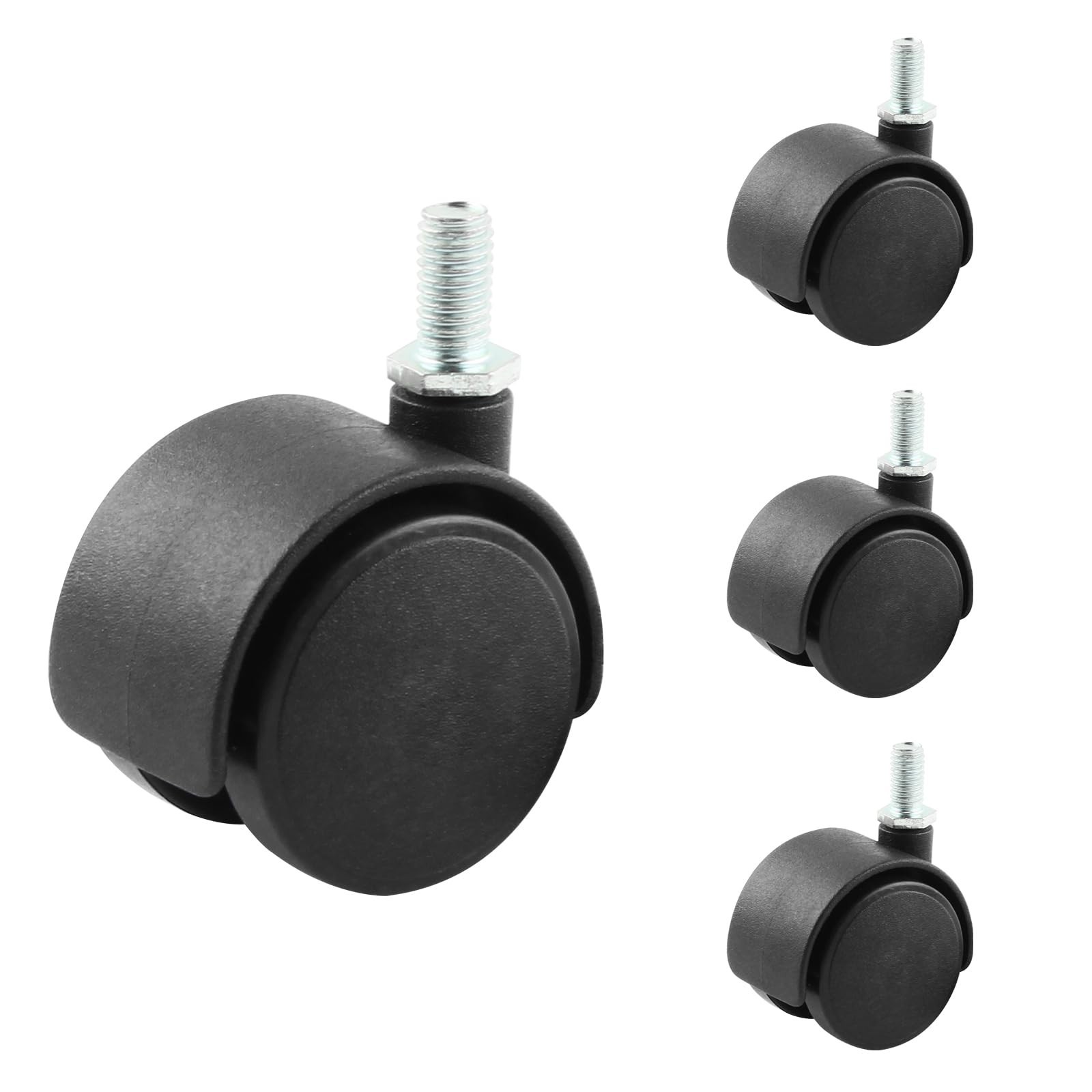 HOWDIA 4 Pack 1.5 Inch Swivel Caster Wheels for Cart, M8-1.25×15mm Threaded