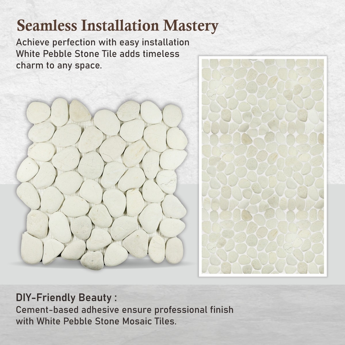White Pebble Natural Stone Mosaic Wall & Floor Tile ($11.50/SqFt)