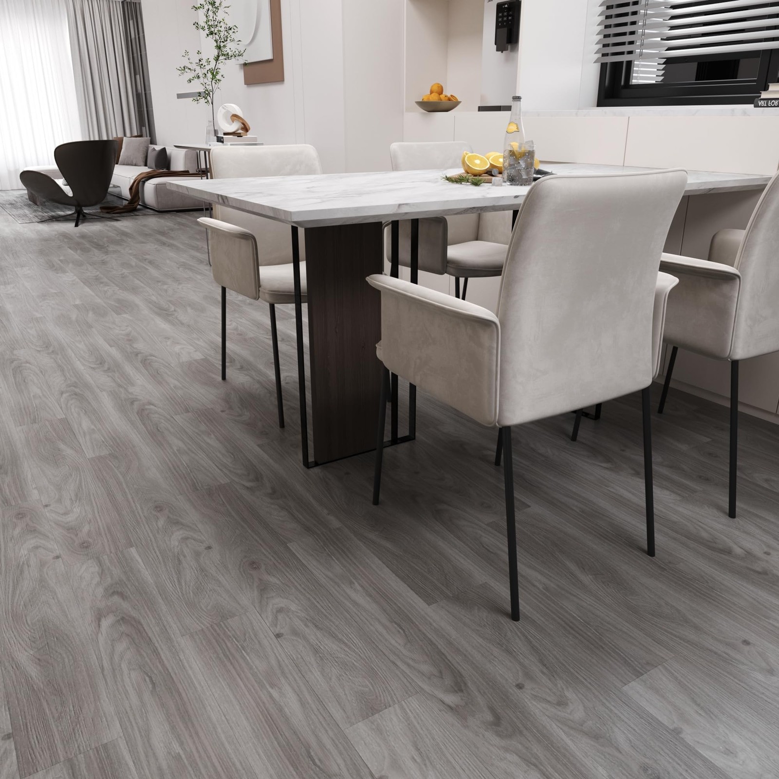 Jeedeson Peel And Stick Floor Tile Waterproof Vinyl Flooring 36-Pack 54 Sq.Ft