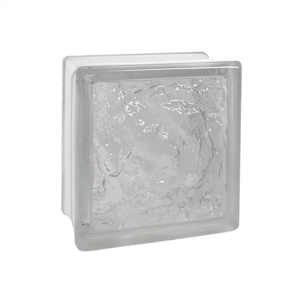 3 in. Thick Series 6″X6″X3″ 10-Pack Ice Pattern Clear Glass Blocks Pattern Seves