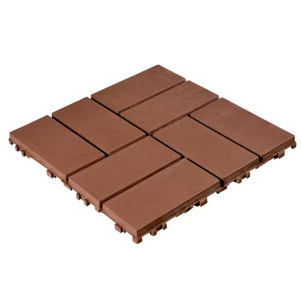11.8 In. X 11.8 In. Patio Outdoor Flooring Waterproof Plastic Interlocking Deck