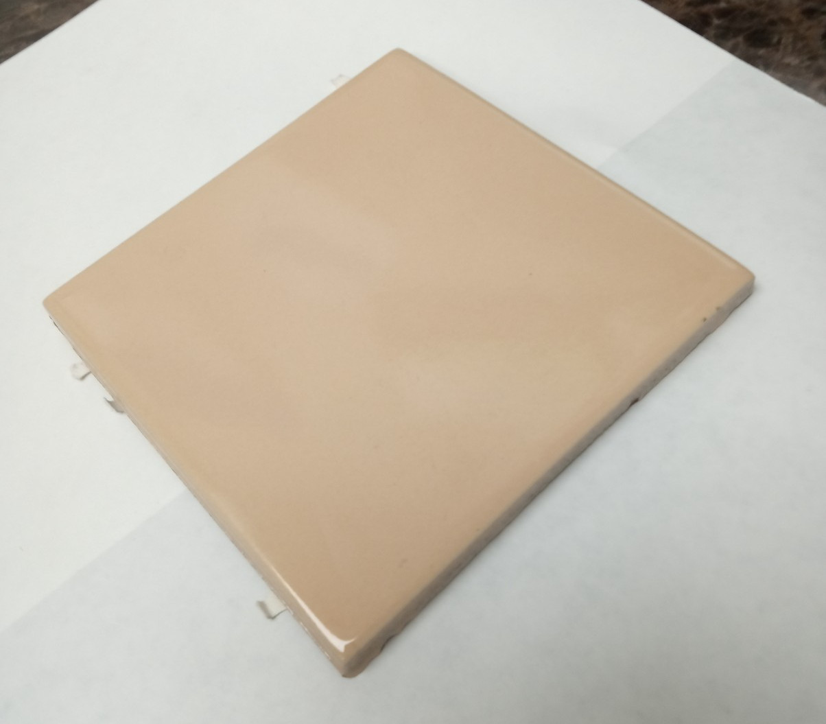 4×4 Tile Glossy Sandy Brown Square Wall Remodel Ceramic C#550-574 Sample