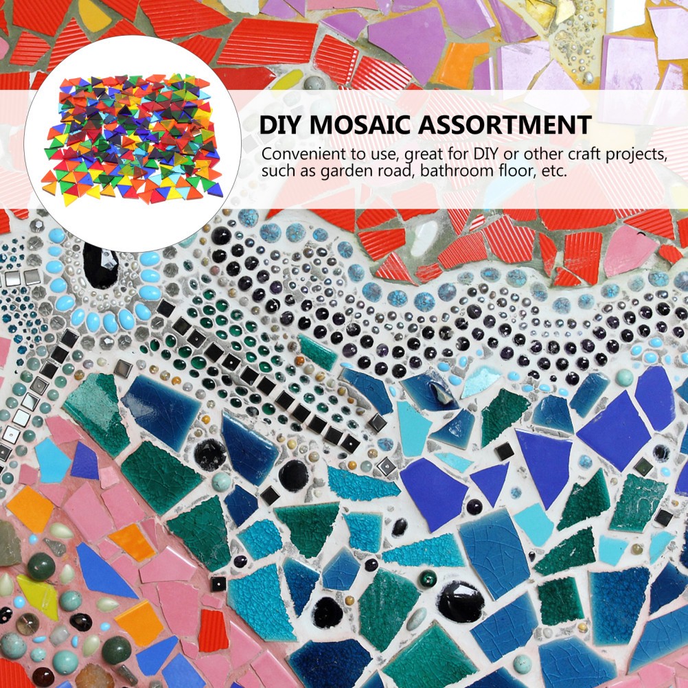 1 Set Reusable Mosaic Craft Tiles for DIY Art Iridescent Glass Pieces