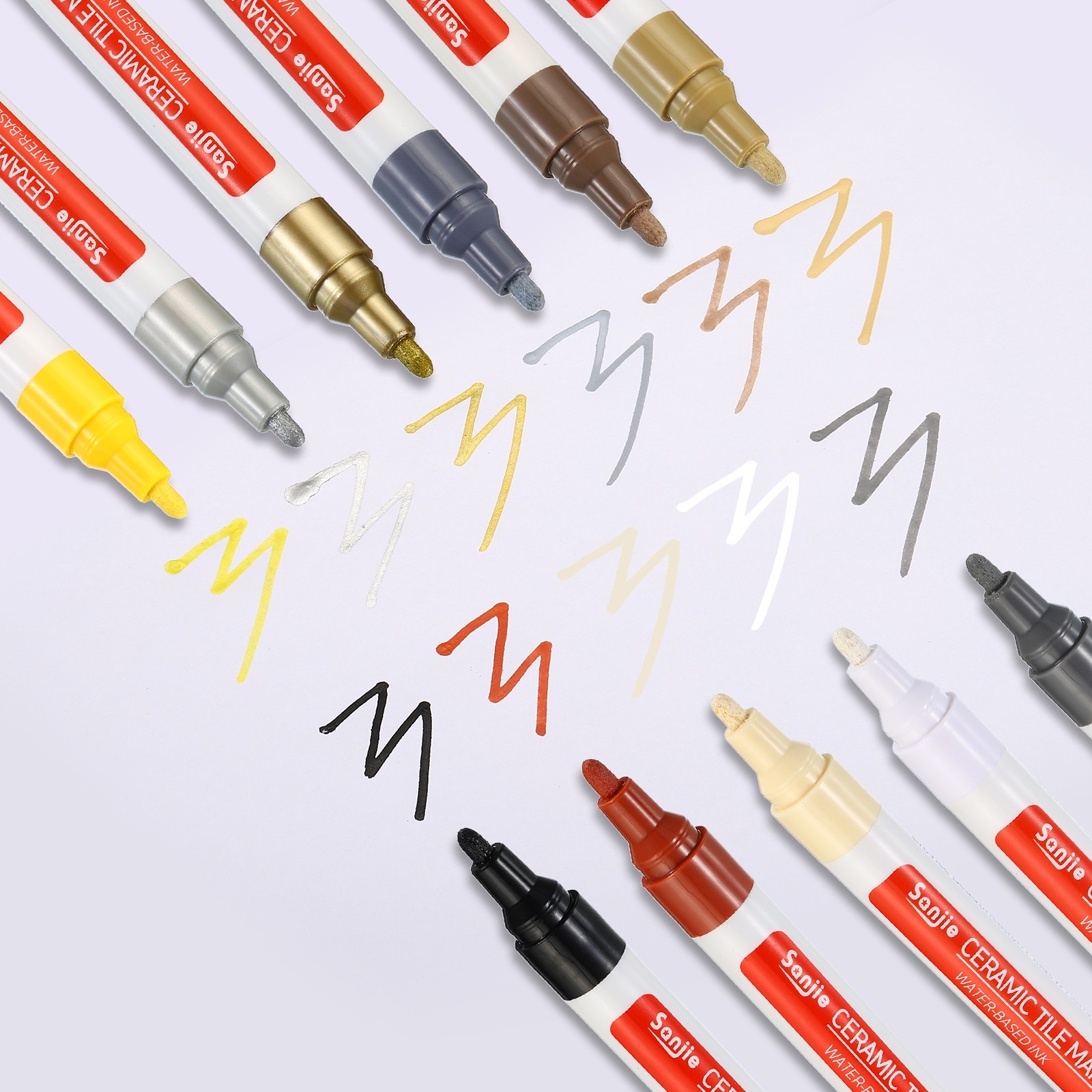 Grout Pen, 4pcs Silver Tile Marker Waterproof Grout Sealer Pen Repair Pens