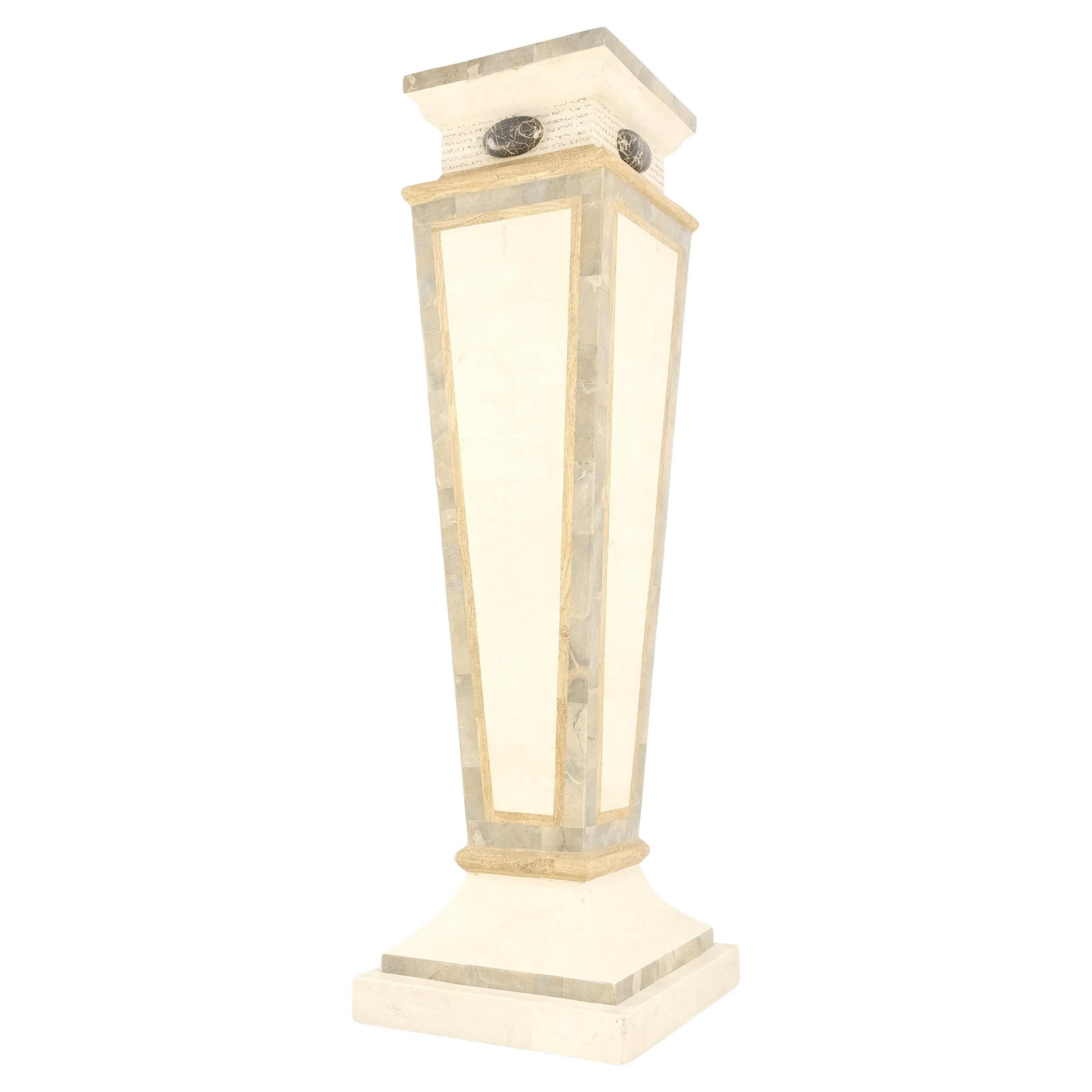 Reversed Obelisk Shape Tapered Square Marble Veneer Tiles Pedestal MINT!