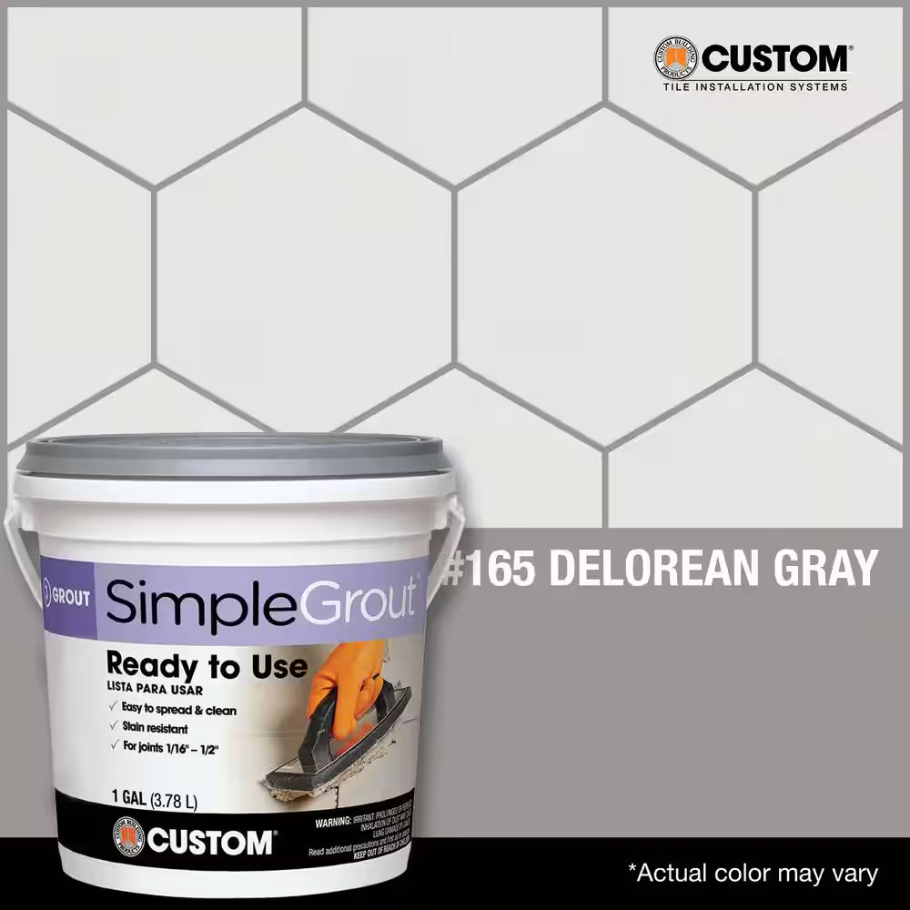Simplegrout #165 Delorean Gray 1 Gal. Pre-Mixed Grout