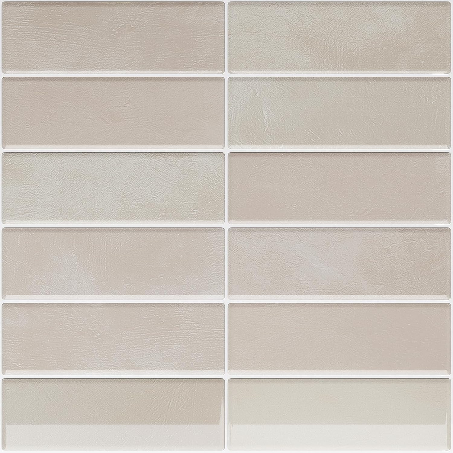 VaryPaper 20 Sheets Pink Beige Backsplash Peel and Stick Subway Tile Back Splash