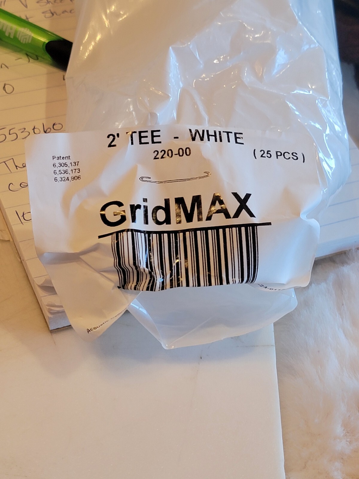 Grid Max 2′ Tee Use With 15/16″W Grid White 25/Pack