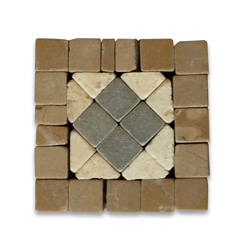 B4735CT Marble Mosaic Border Accent Decorative Tile Greece 2×2 Tumbled