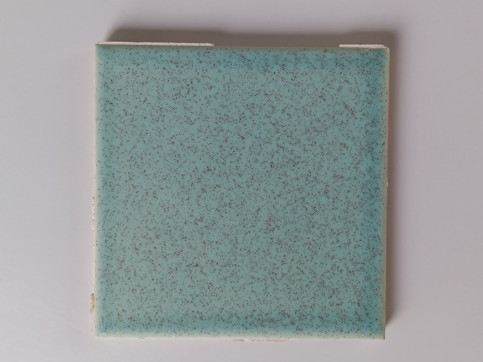 Atco USA 4-3/8″ Sq. Turquoise Speckled Brown 1 Ceramic Wall Tile 50s 60s VTG BR