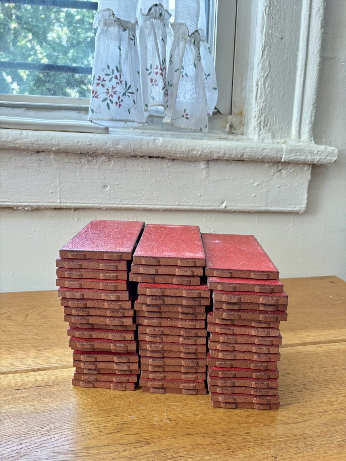 NOS Gladding McBean Franciscan Subway Tile Red Glaze 3×6″ Bullnose Trim/Corners