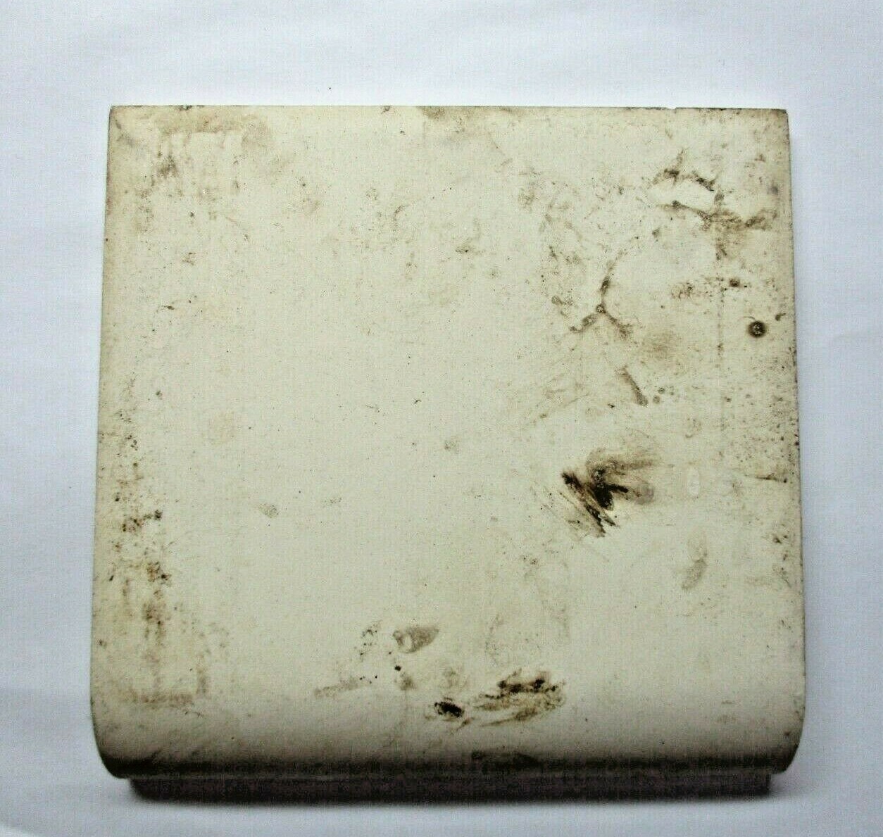 1 Tile Wheeling US 4-3/8″ Gloss Oatmeal Brown Specks on Beige Cove Base Wall MCM