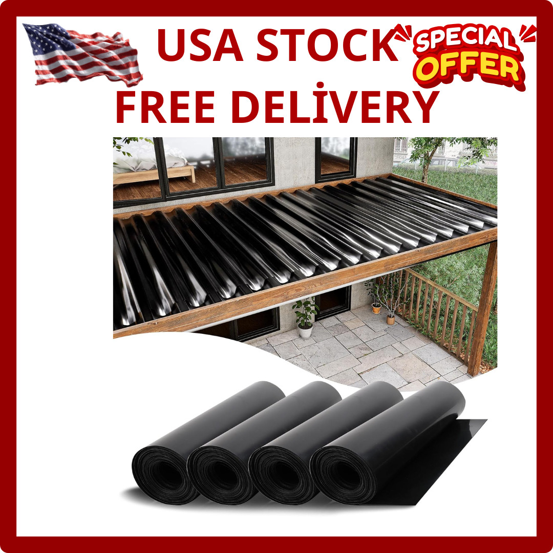 4 PCS 50FT Black under Deck Drainage System Trough HDPE Waterproofing Membrane F