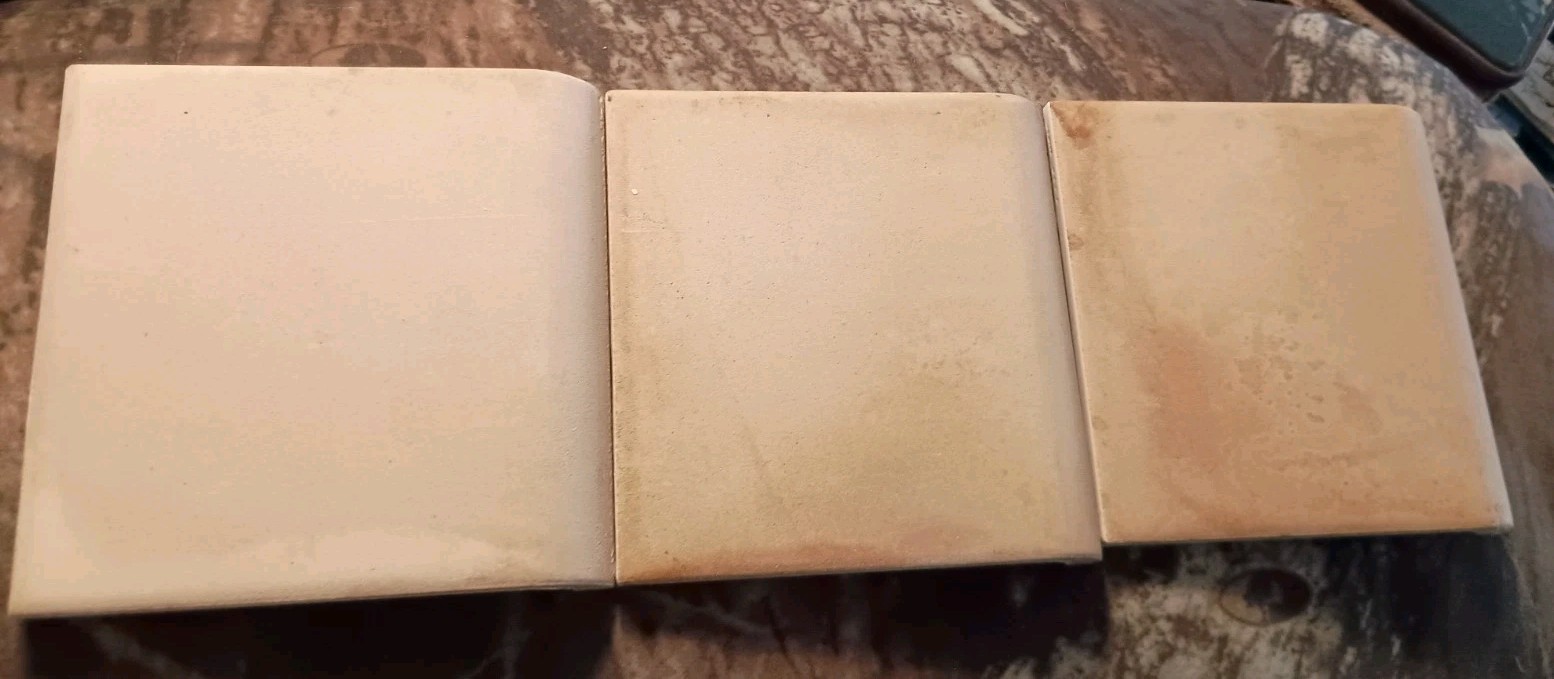 1 Cove Base Ceramic Radius Tile USA 4-1/4″ Gloss White Vtg Mid Century Rare NOS