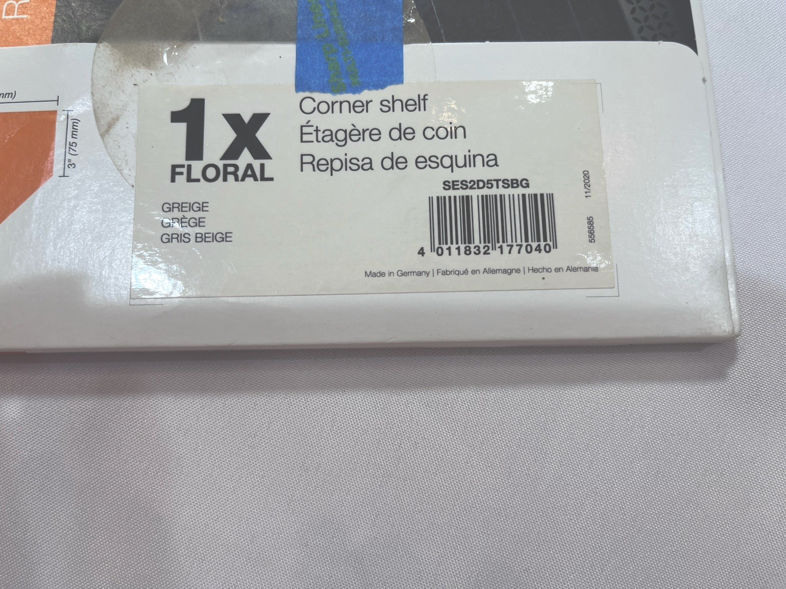 Schluter Systems Shelf-E Floral Grieve Triangular Corner Shelf SES2DFTSBG