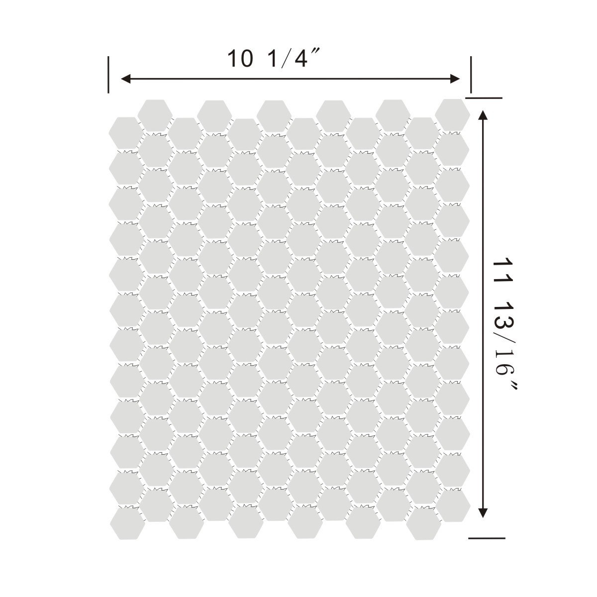 Porcelain Mosaic Hexagon Glossy White Floor and Wall Tile 19.3 SQ FT
