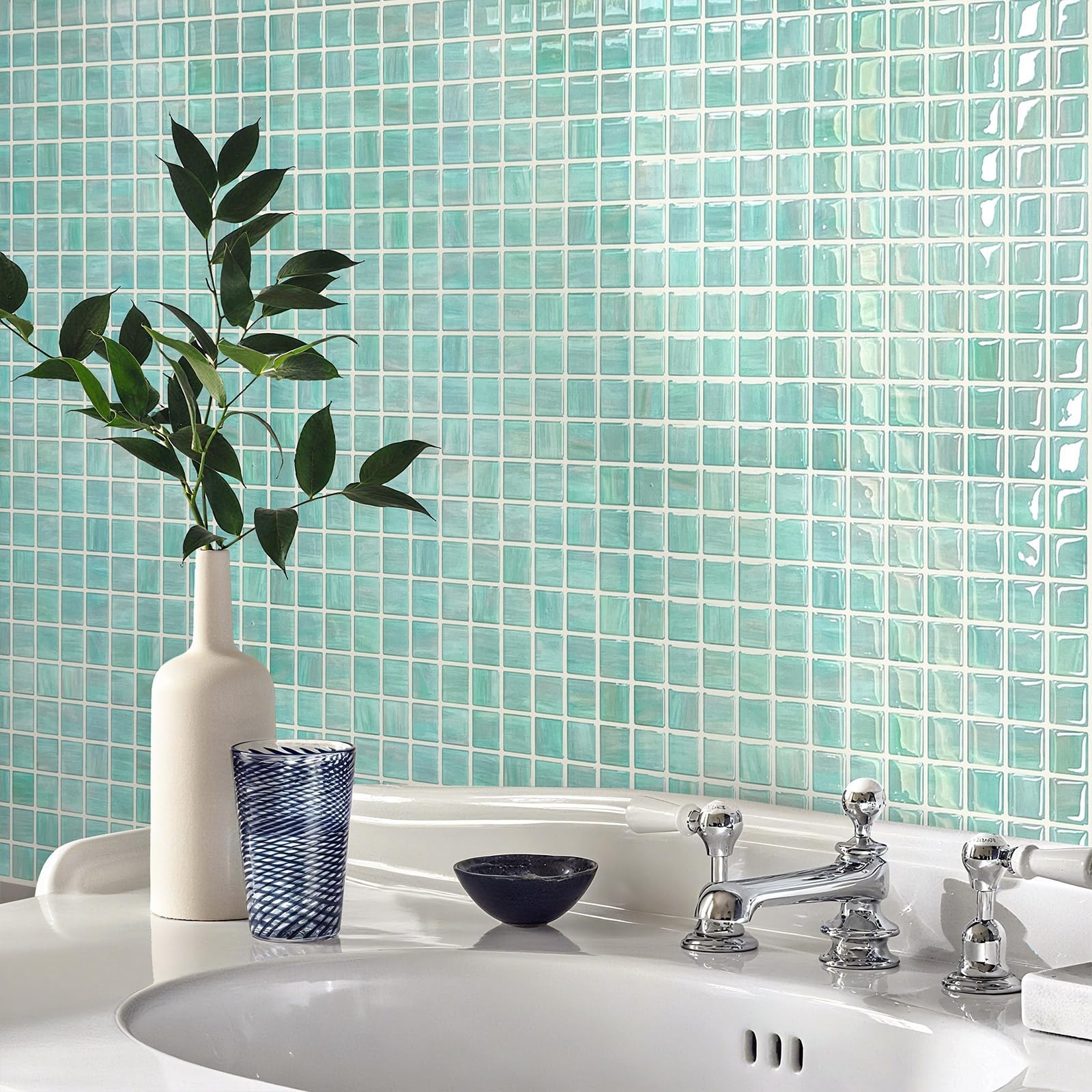 Walanz 5 Pcs Peel and Stick Backsplash,3D Adhesive Wall Tiles-Ocean Jade